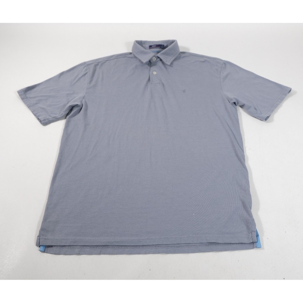 Johnnie-O Polo Shirt Mens Small Blue Gray Short Sleeve Cotton Blend Casual Logo